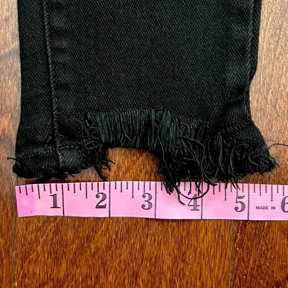 Just Black Women's Black Frayed Hem Straight/Skinny Jeans, Size 28 - Picture 12 of 12